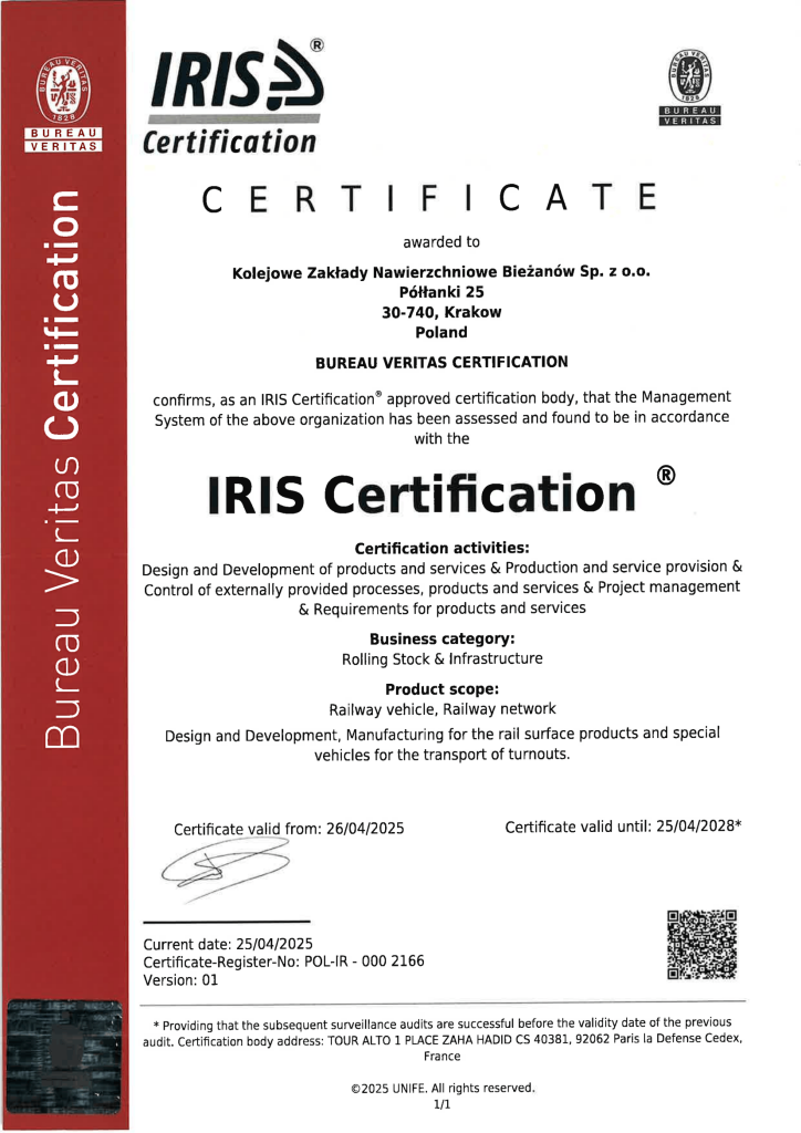 ISO 22163IRIS-1